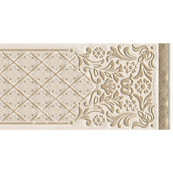 5264 HL A: Ceramic Tile (30.0x60.0)cm, Light/Dark beige Floral patterned