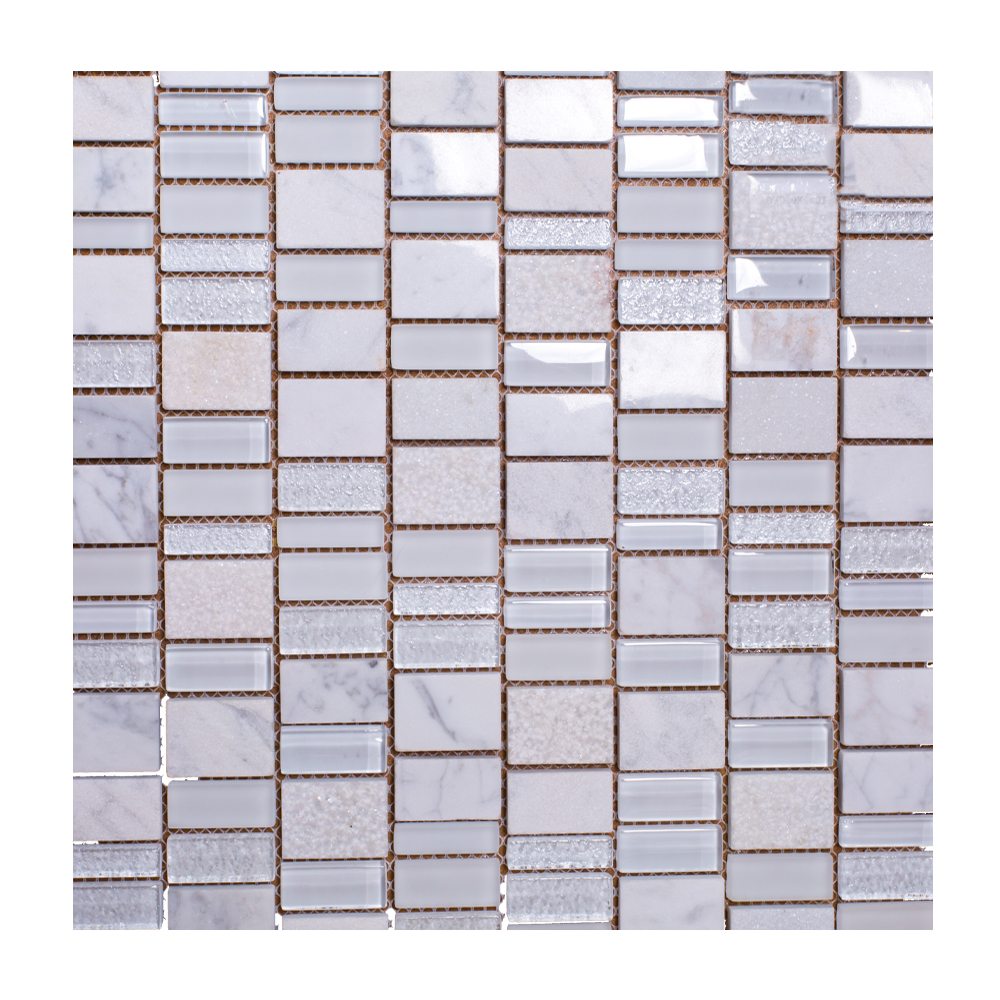 K16310MWT: Stone/Glass Mosaic Tile 30.2x29.6