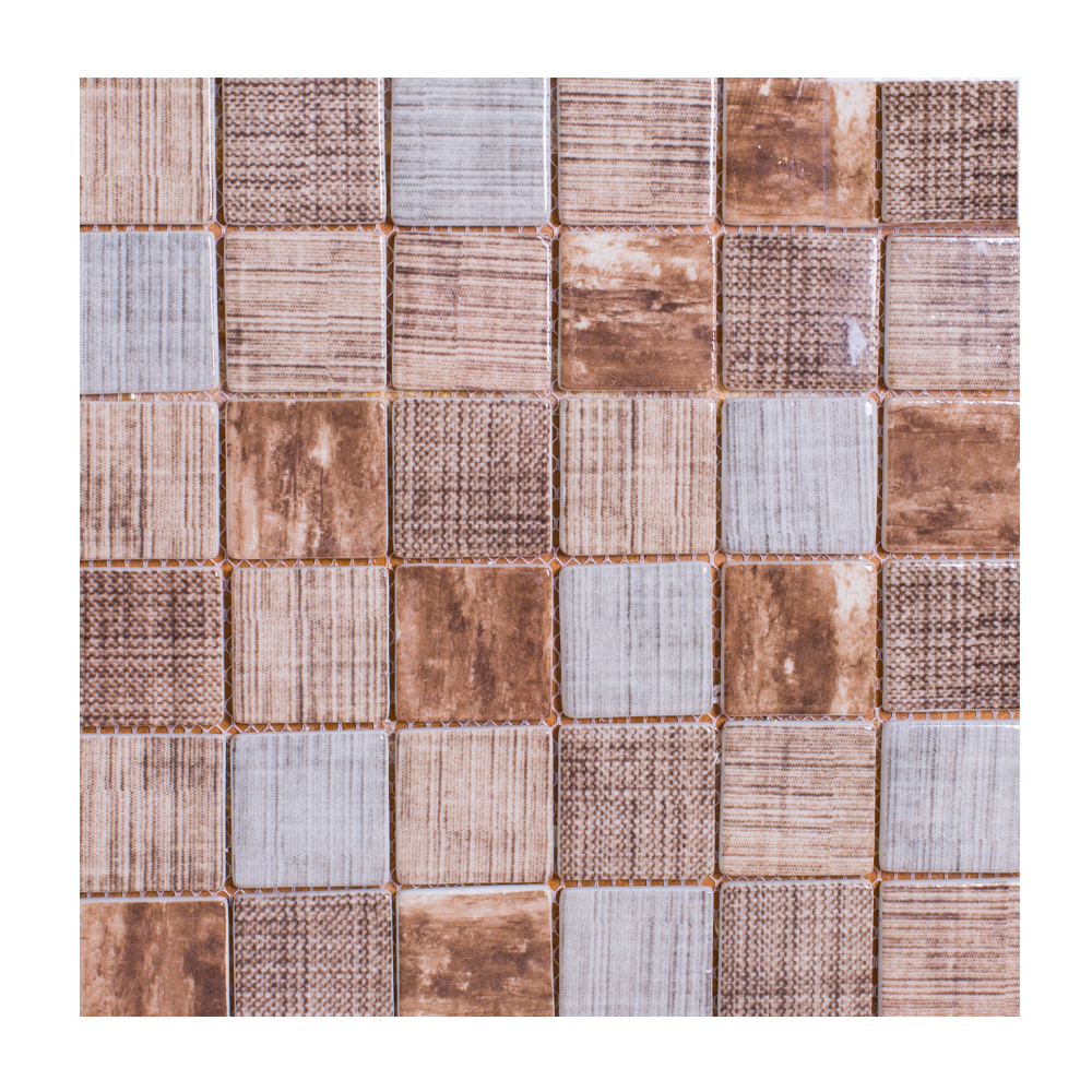 LA18051F: Fabric Backsplash Glass Mosaic Tile (30.0x30.0)cm, Rose Gold