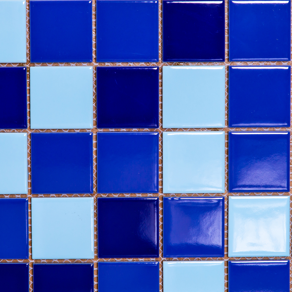 3478+2925+4381: Glassy Mixed Blue Porcelain Mosaic Tile 30.6x30.6