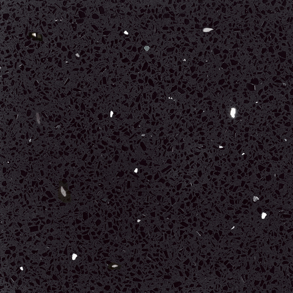 Polished Quartz Worktop (280.0x63.0x1.80)cm, Star Black
