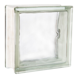 Clear Wave: Glass Block (19.0x19.0x8.0) cm