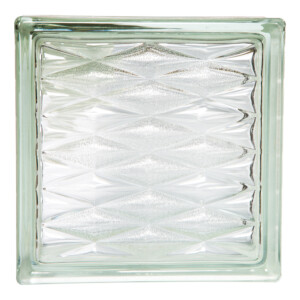 Clear Lozenge: Glass Block (19.0x19.0x8.0)cm