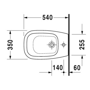 D-Code: Bidet, 54cm, 1Tap Hole: White