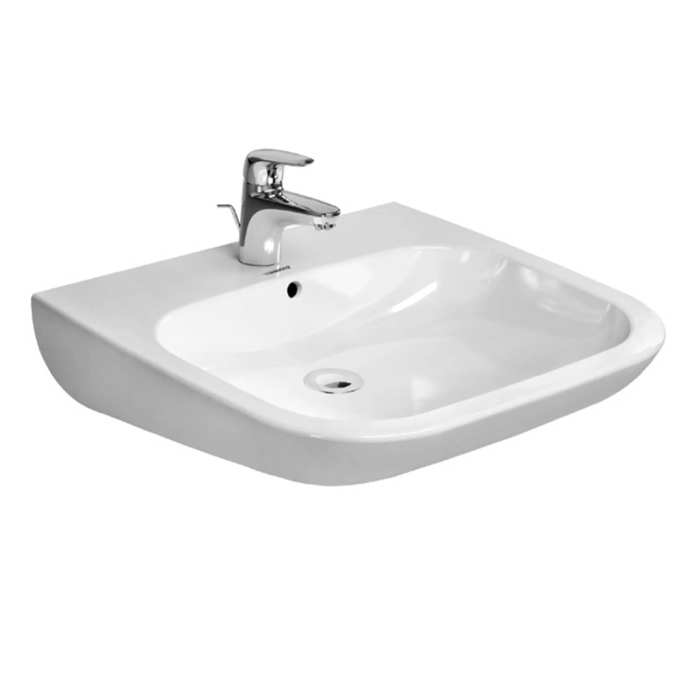 D-Code: Washbasin barrier free, 1Tap Hole, 60cm, White