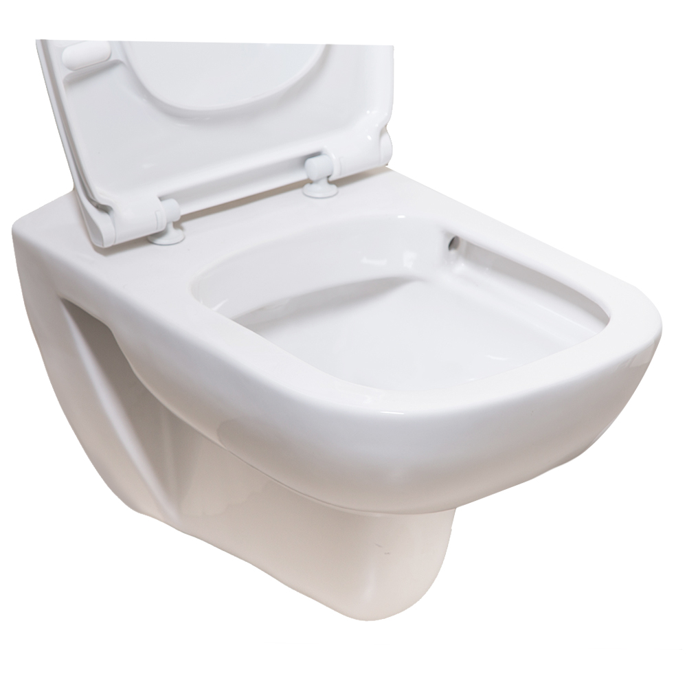 D-Code: Rimless WC Pan; Wall Hung: 54.5cm, White