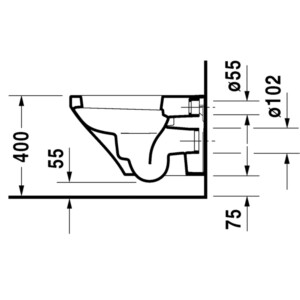 DuraStyle: WC Pan, Wall Hung: 54cm, White