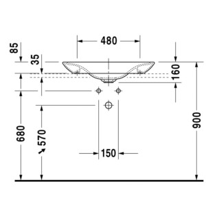 Foster: Over Counter Basin: 50cm, White