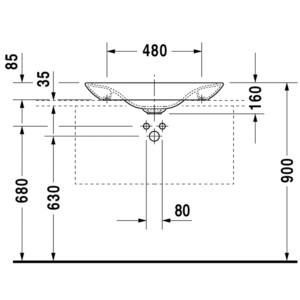 Foster: Over Counter Basin: 50cm, White