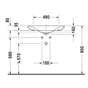 Puravida: Counter Top Basin: White, 70cm