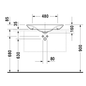 Puravida: Counter Top Basin: White, 70cm