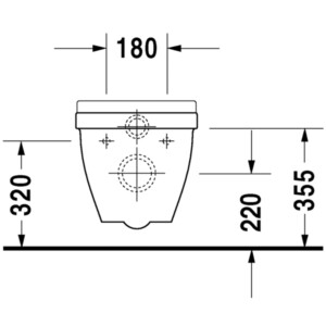 Starck 3: WC Pan: Wall Hung, White