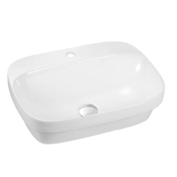 Art-Deco: Washbasin; (60x43x16)cm, White