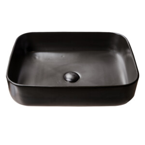 Art-Deco: Washbasin With Waste; (50x40x13.5)cm, Silver