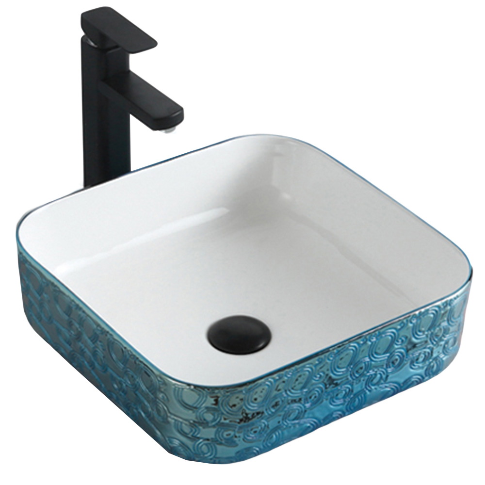 Art-Deco: Washbasin With Waste; (38.5x38.5x14)cm