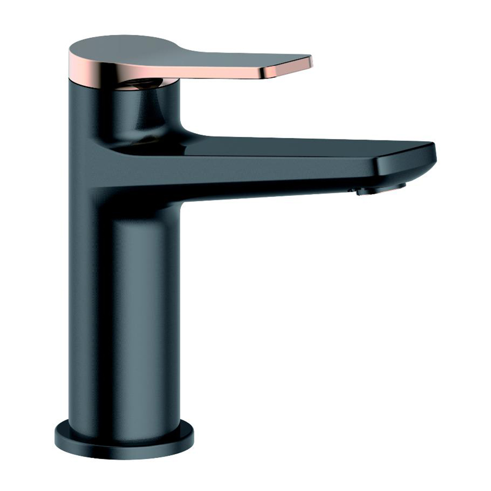 Tapis : Basin Mixer With Pop Up Waste; Rose Gold/Matte Black #WNW168073AH-C21038(A38)