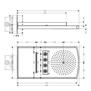 Raindance Rainfall: Overhead shower, 3-Jet With Lighting