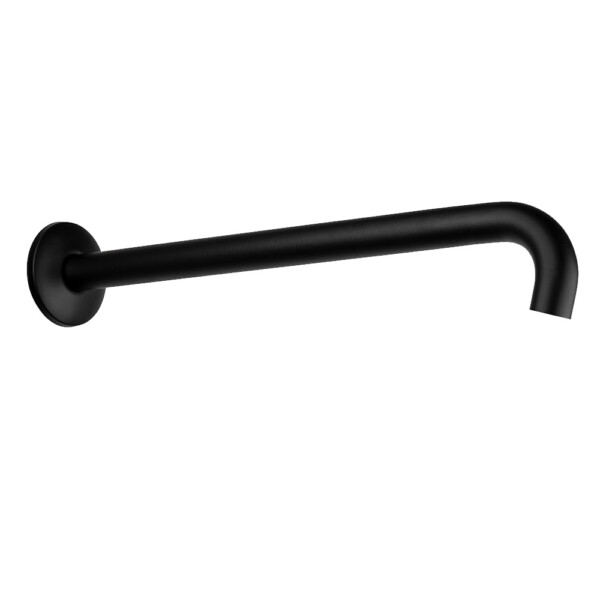 Miro Italy: Round Wall shower Arm With Rosette 420mm; Matt Black