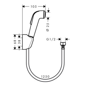 Shataffa Set: 1-Jet: 1.25mts, White/Chrome Plated