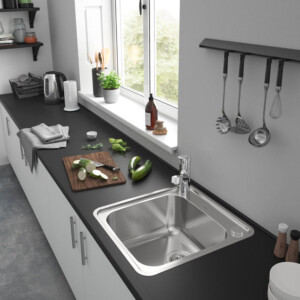Focus 150 M42: Single Lever Sink Mixer With Pull Out Spout, 1 Jet, Chrome Plated