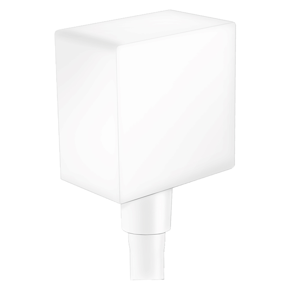 Hansgrohe Fixfit DN15: Square Wall Outlet With Non-Return Valve; Matt White #26455700