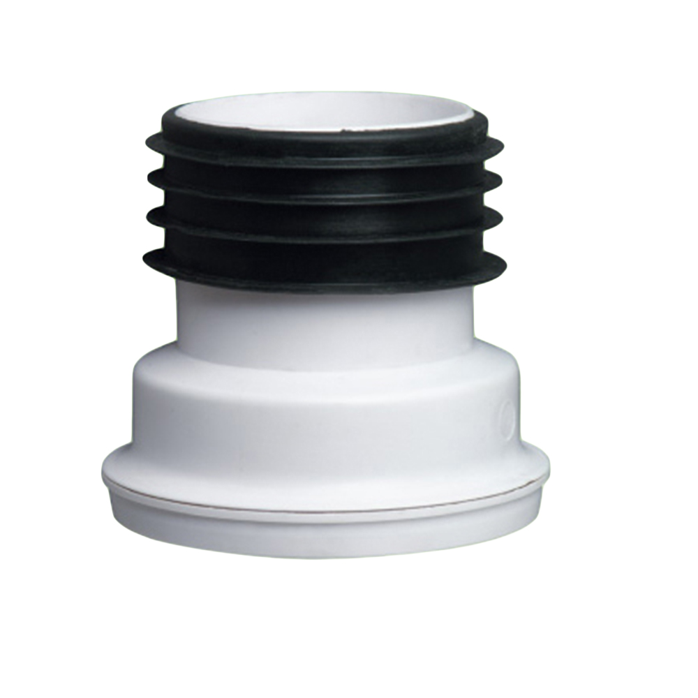 WC Connector: 4in, PVC, Straight