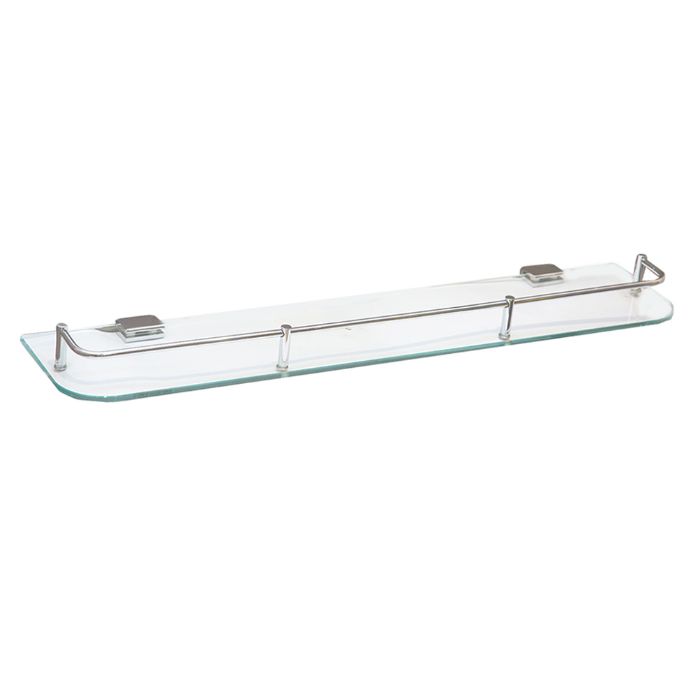 Bathroom Shelf, Glass : Chrome Plated