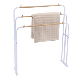 Tora Towel Rack; (70x19x83)cm, White/Natural