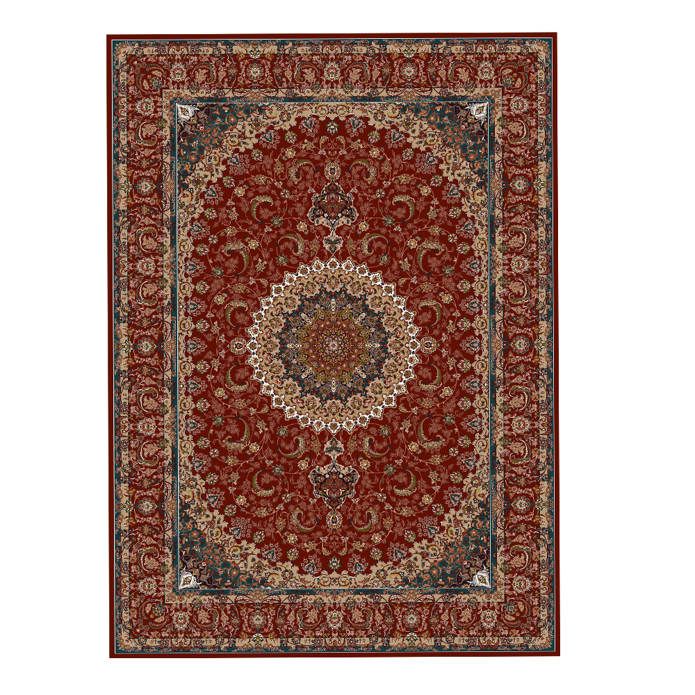 Farrahi: Barzin Carpet Rug, (100x300)cm, Red