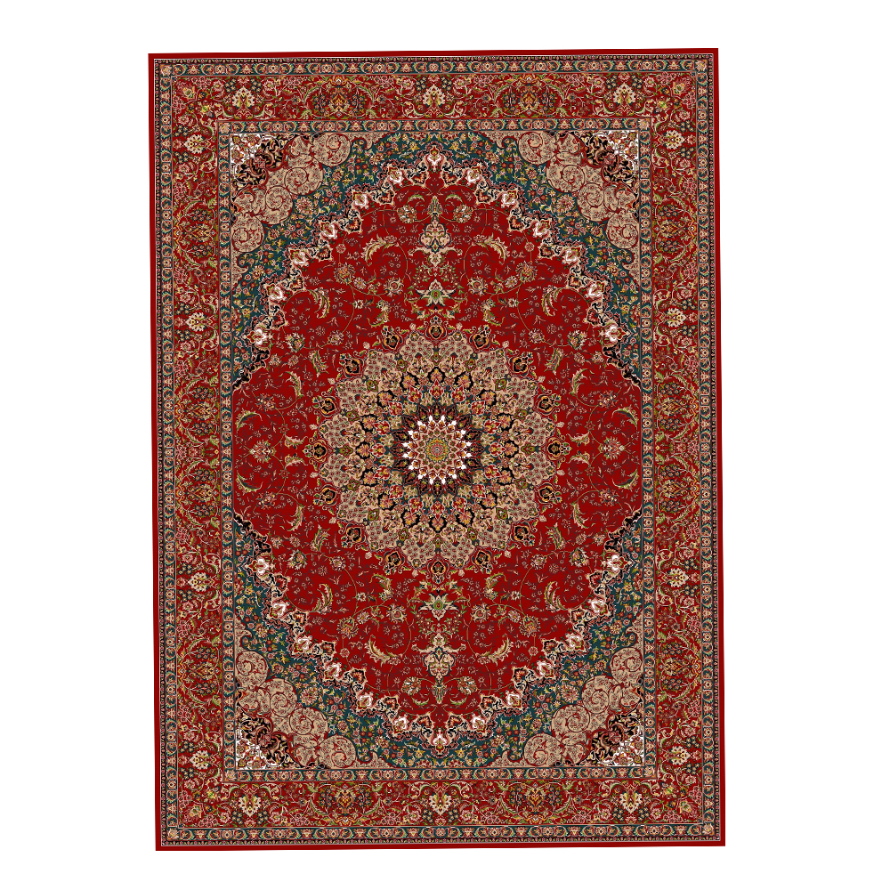 Farrahi: Barzin Carpet Rug, (100x300)cm, Red