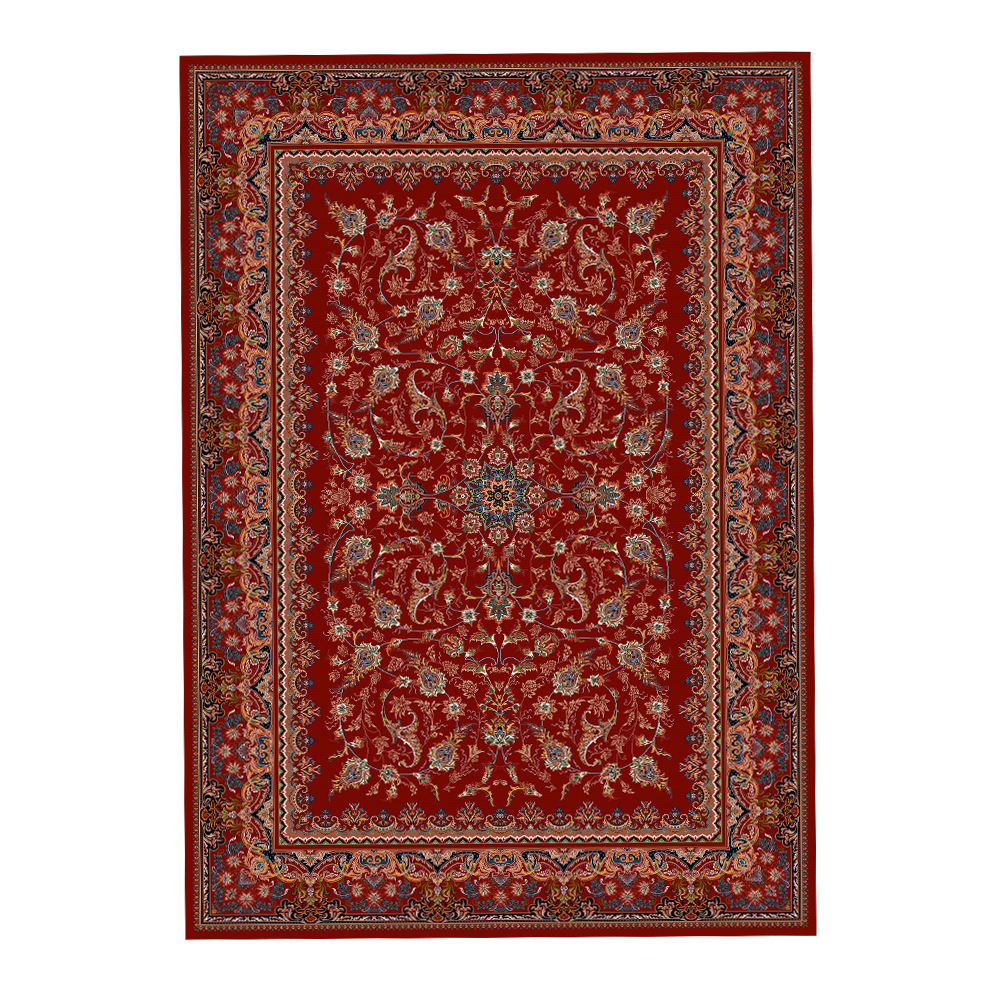 Farrahi: Barzin Carpet Rug, (100x300)cm, Red