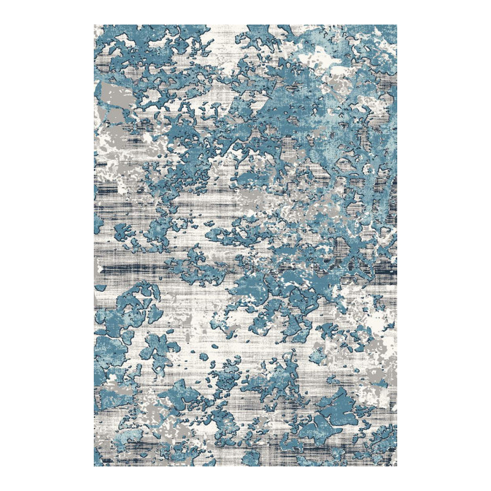 SAHAN: Super Soft Frieze 4200 Carpet Rug: (80x150)cm, White Turquiose