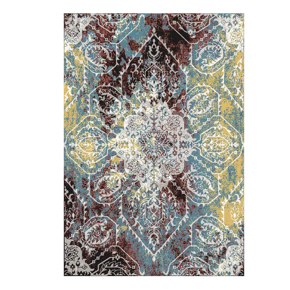 SAHAN: Super Soft Frieze 4200 Carpet Rug: (80x150)cm, Turquiose White