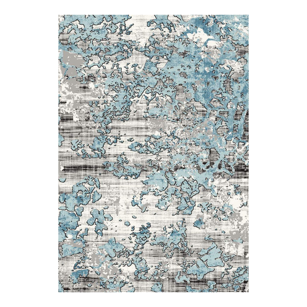 SAHAN: Super Soft Frieze 4200 Carpet Rug: (80x150)cm, White Blue