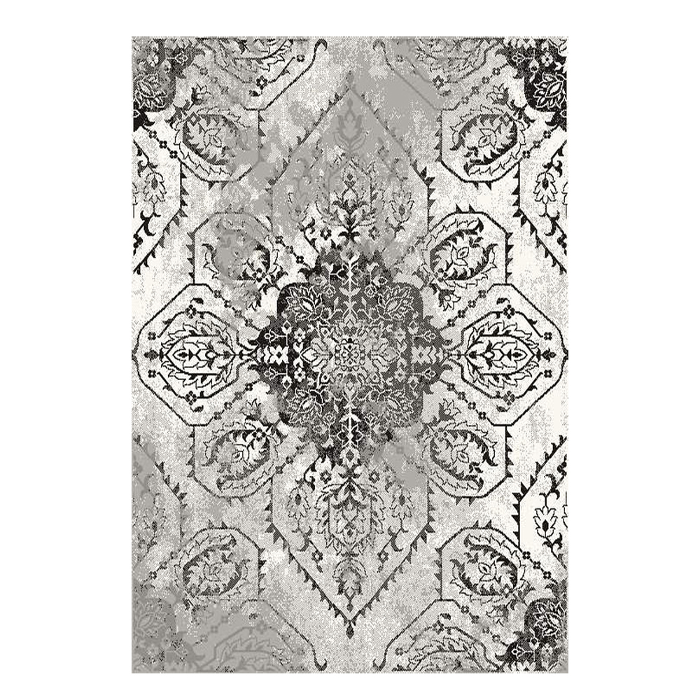 SAHAN: Super Soft Frieze 4200 Carpet Rug: (80x150)cm, White Anthracite