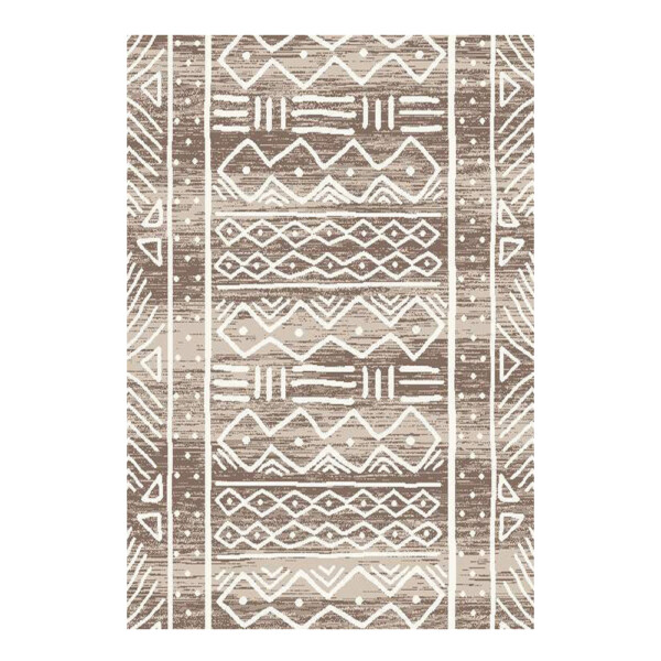 SAHAN: Super Soft Frieze 4200 Carpet Rug: (160x230)cm, Brown White