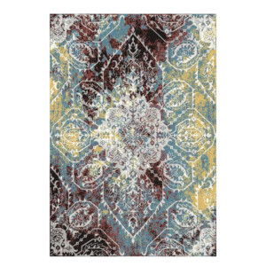 SAHAN: Super Soft Frieze 4200 Carpet Rug: (160x230)cm, Turquiose White