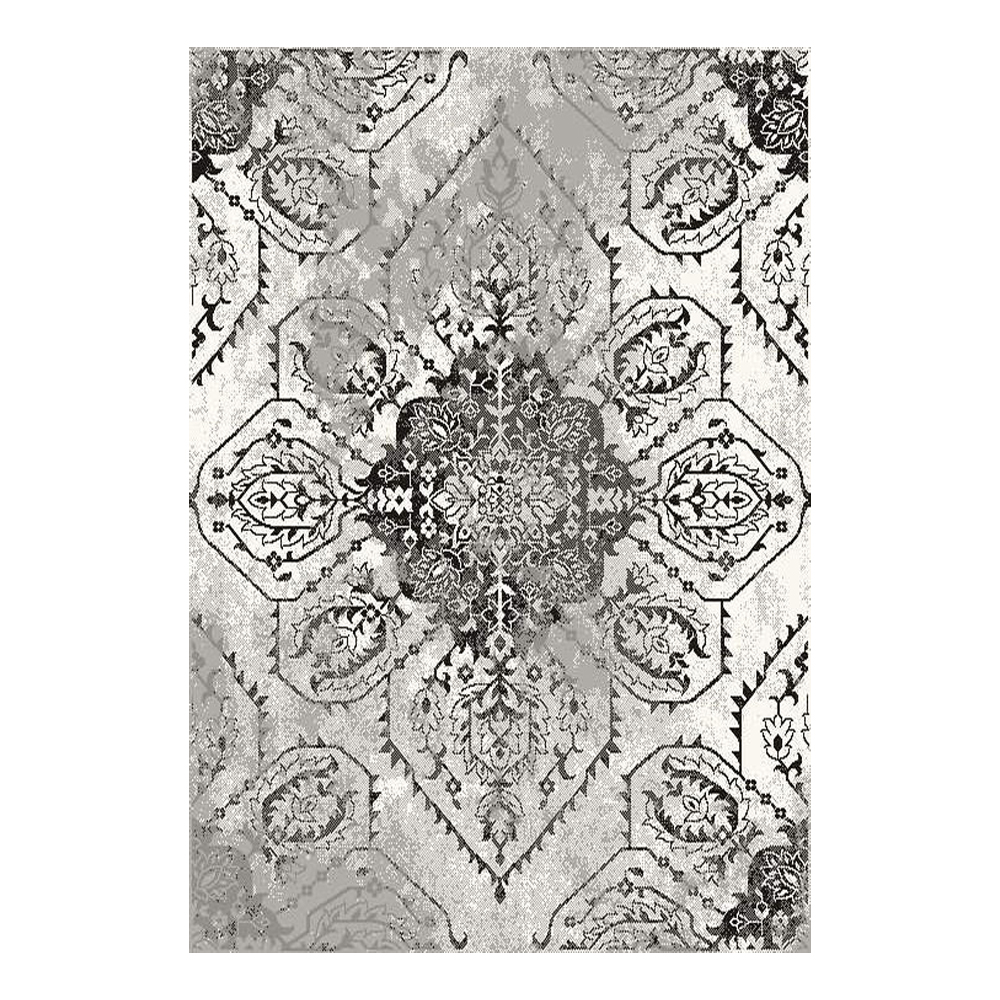 SAHAN: Super Soft Frieze 4200 Carpet Rug: (160x230)cm, White Anthracite