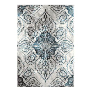 SAHAN: Super Soft Frieze 4200 Carpet Rug: (160x230)cm, White Turquiose