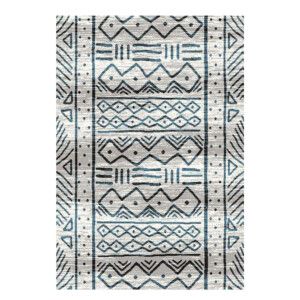 SAHAN: Super Soft Frieze 4200 Carpet Rug: (200x290)cm, White Turquiose