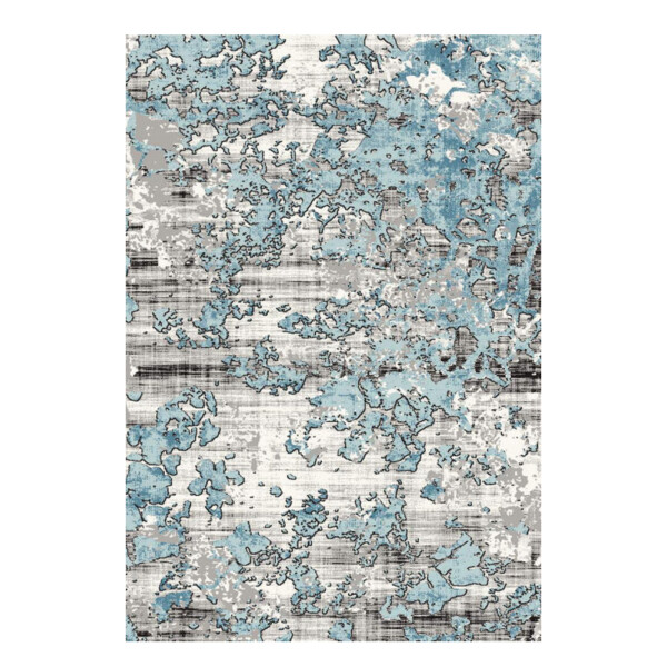 SAHAN: Super Soft Frieze 4200 Carpet Rug: (200x290)cm, White Blue