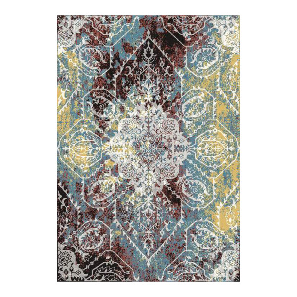 SAHAN: Super Soft Frieze 4200 Carpet Rug: (200x290)cm, Turquiose White