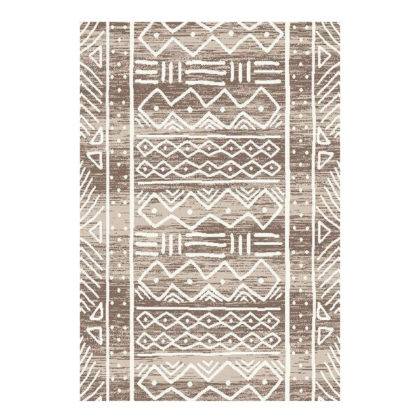 SAHAN: Super Soft Frieze 4200 Carpet Rug: (240x340)cm, Brown White