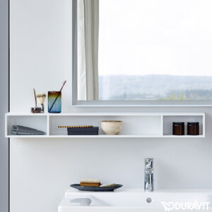 Duravit: L-Cube: Shelf: 3 Compartments; 12x80x14cm H/Gloss White #LC120008585
