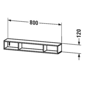 Duravit: L-Cube: Shelf: 3 Compartments; 12x80x14cm H/Gloss White #LC120008585