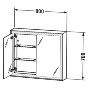 Duravit: L-Cube: Mirror Cabinet, 80cm: White Matt #LC755100000