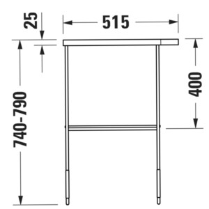 Duravit: DuraSquare: Floor-Standing Metal Console For Washbasin 073245: Matt Black #0031094600