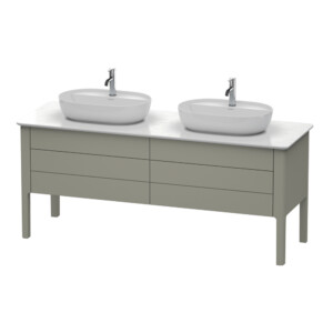 Duravit: Luv: Vanity Unit For Console With Cut-Out For Siphon, 80cm Stone Grey Satin Matt #LU9567B9292