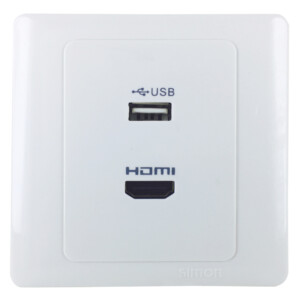 SIMON: USB-HDMI Outlet Adaptor: White #55494
