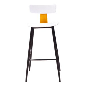 High Bar Chair; H75cm, White/Black